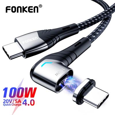 FONKEN Câble de charge rapide double type C 5A 100 W pour transmission de données C à C pour câble de charge rapide pour tablette et téléphone Huawei