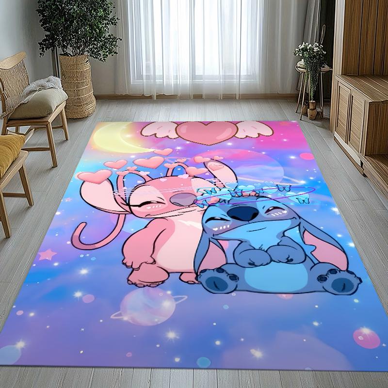 Cute S-Stitch Cartoon Living Room Non-Slip Area Rug Soft Carpet for Bedroom Kids Playroom Sofa,Home Decor Doormat Gift