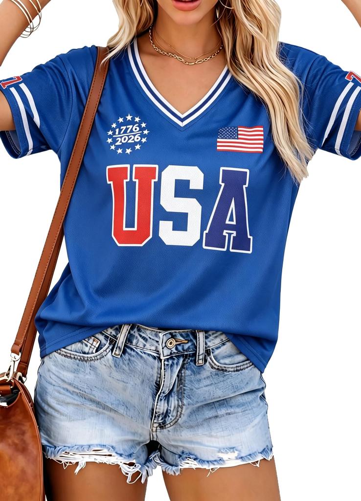 2026 Voetbal Fan Shirt Argentinië Brazilië Mexico Canada VS Voetbalshirt Shirts Voetbalteam V-hals Kleding voor Vrouw