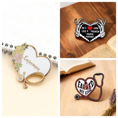 Heart-Shaped Enamel Brooch: Creative Accessory for Clothes, Backpacks, and Hats