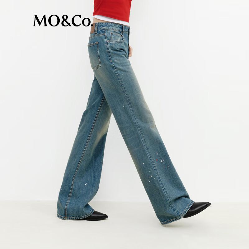 MO&Co. Women's High-Waist Straight-Leg Jeans