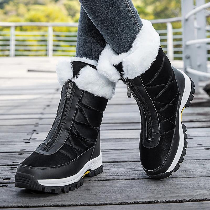 2026 Casual Women's Boots Cotton Shoes Fur-Lined and Thickened Warm Snow Boots Northern Cotton Shoes Zapatillas De Mujer Female
