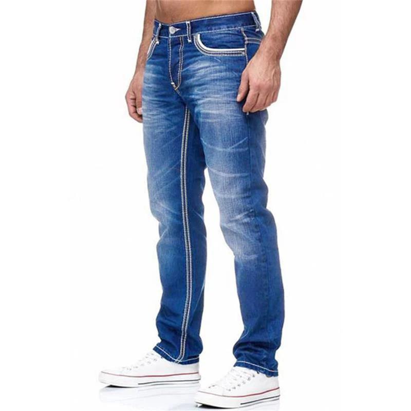Straight Jeans Herren Gewaschen ohne Loch Jean Frühling Sommer Boyfriend Jeans Streetwear Locker Lässig Designer Lange Denim Hosen Hosen