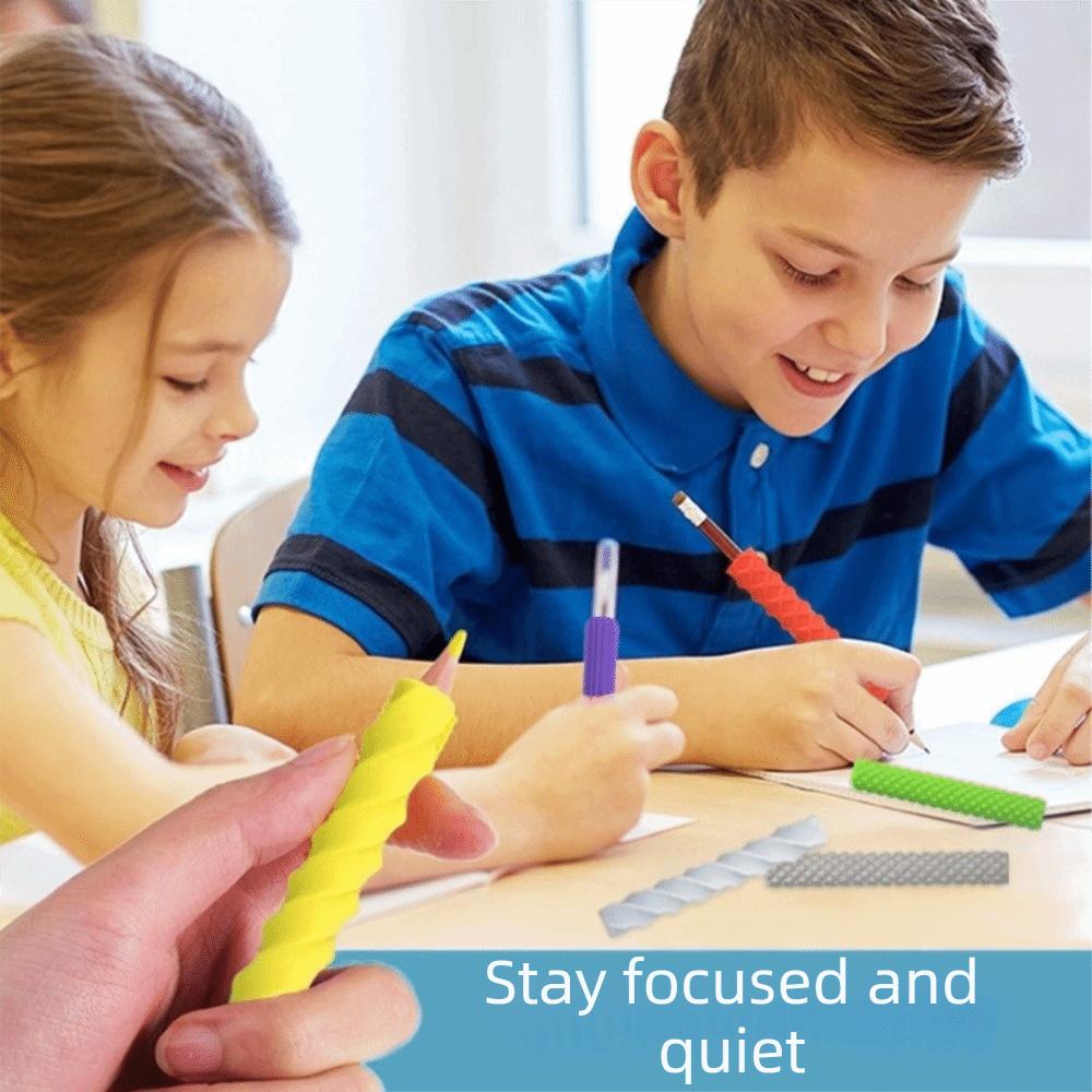 4 pcs Textured Handwriting Pen Cover Silicone Pencil Sleeves Relax Pencil Grips Handwriting