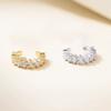 Fashion Jewelry 925 Sterling Silver C-shape Zircon Earrings for Women Clip On Ear Cuff Earring Non Piercing Jewelry