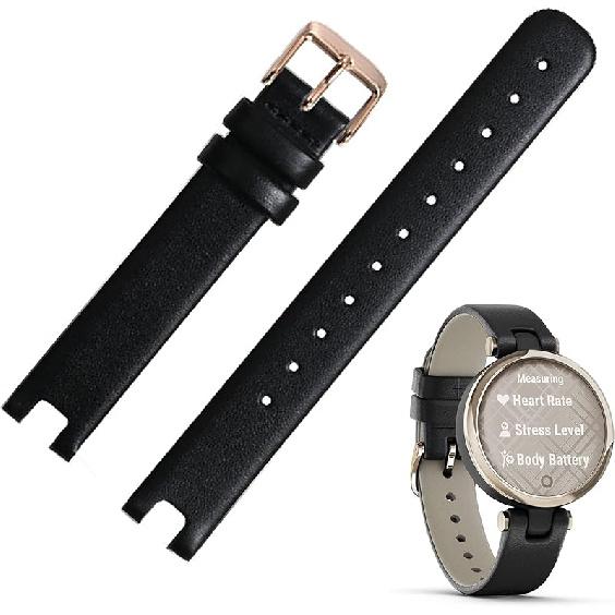 Miimall Кожаный ремешок для часов, совместимый с ремешком для умных часов Garmin Lily, Сменный ремешок для часов, быстросъемный, регулируемый, стильный браслет