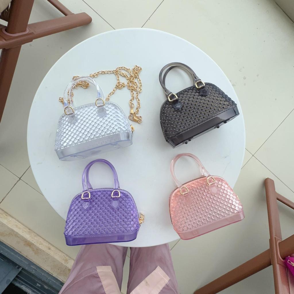 Fashionable Mini Shell Pearl Jelly Chain Crossbody PVC Material girls Shoulder Bag Stylish Summer Handbag from Mainland China