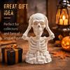 Unique Halloween Table Decorations Hands on Head Skeleton Figurine, 3D Printed Skull Statue, Realistic Bone Texture Decor Funny Stress Relief Desktop