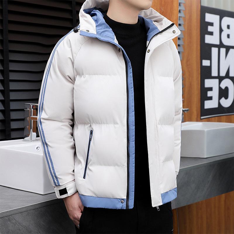 Gefütterte Jacken für den Winter Verdickte gefütterte Jacken für Herren Winter Koreanische Version des Trends Trendy Brand Lockere gefütterte Jacken mit Kapuze für Herren