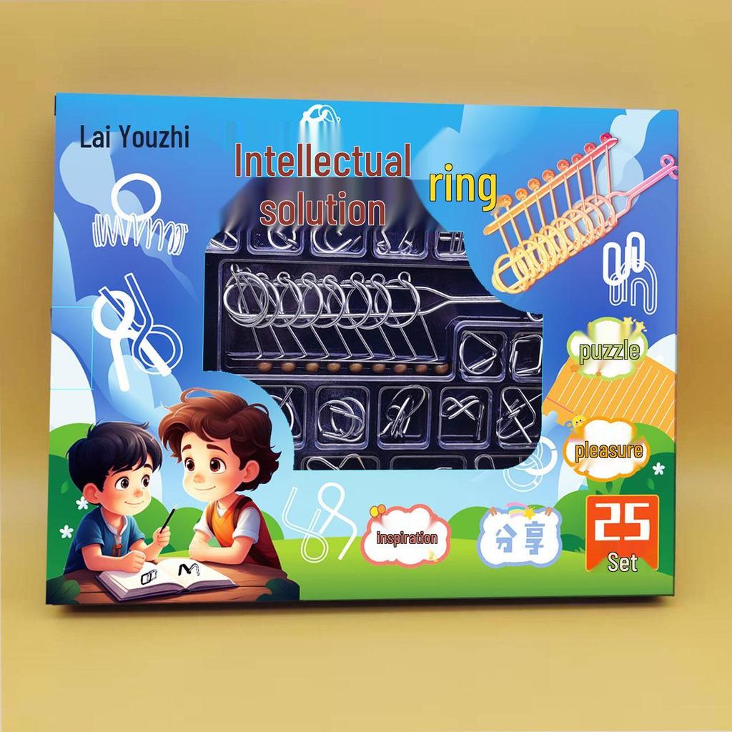 24-Piece Interlocking Rings and Luban Kongming Lock Set - Children's Educational Disentanglement Toys
