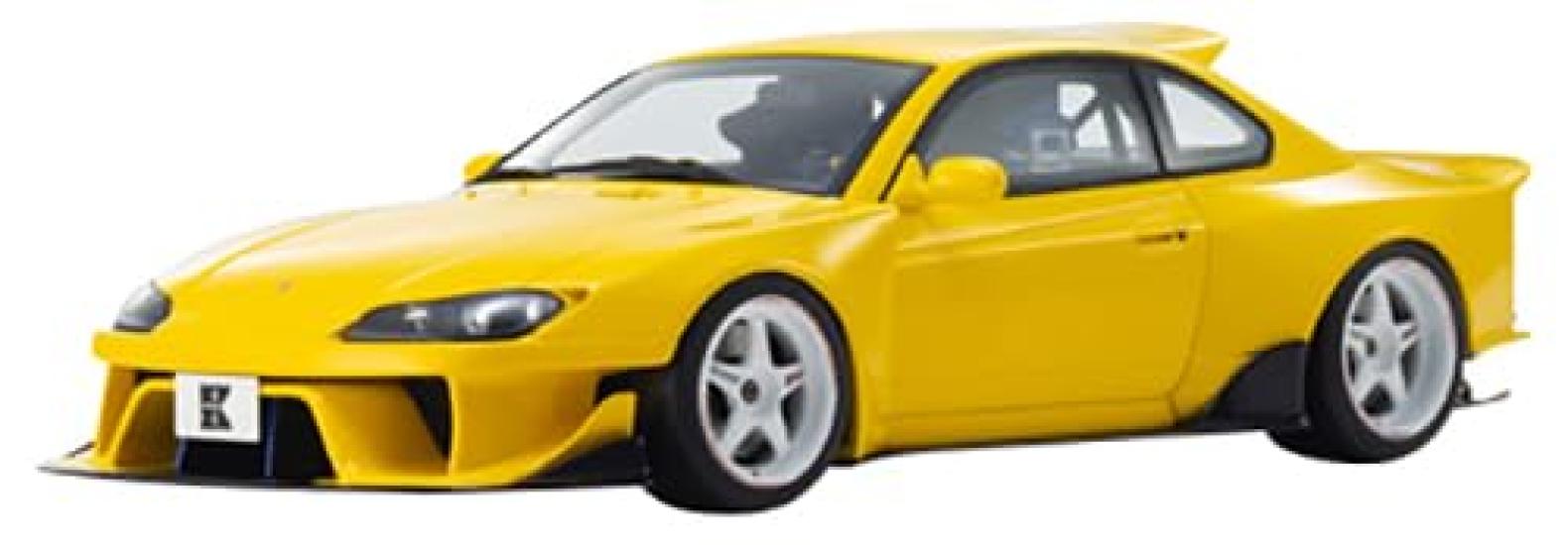 Kyosho Samurai Nissan Silvia S15 Khyzyl Saleem Finished Model KSR18066Y 1/18 (Yellow)
