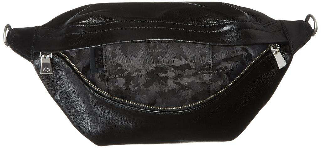 Aniary 01-07003 Antique Leather Shoulder Bag, Black