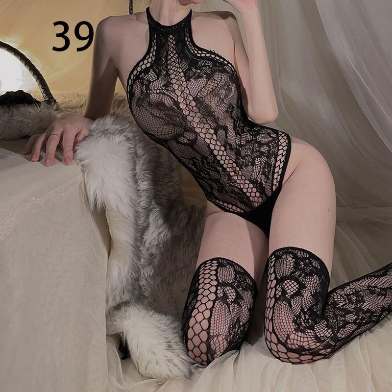 Sex underwear open crotch sexy temptation hollow transparent one-piece mesh clothes free open crotch mesh stockings stockings