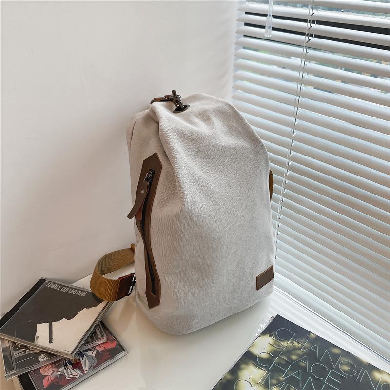 Canvas Bag Men'S And Women'S Large-Capacity Retro Messenger Bag Multi-Functional Fashion Shoulder Bag Student Backpack Satchel