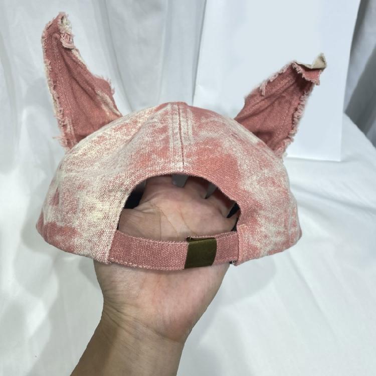 Distressed Dog Ear Casquettes Hat 2000S Cool Baseball Hat Breathable Sun Hat Long Brims Hiphop Dancing Hat for Adult Teens