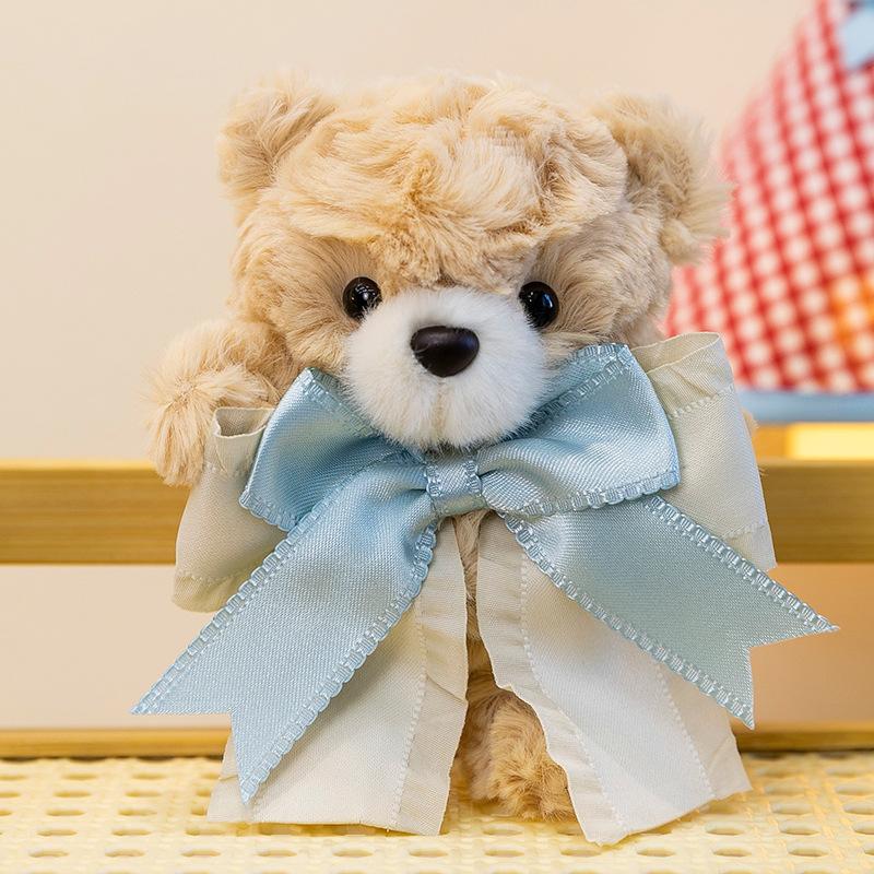 Cartoon Bow Bear Bella Plush Toys for Girls Backpack Pendant Teddy Bear Keychain Event Gift
