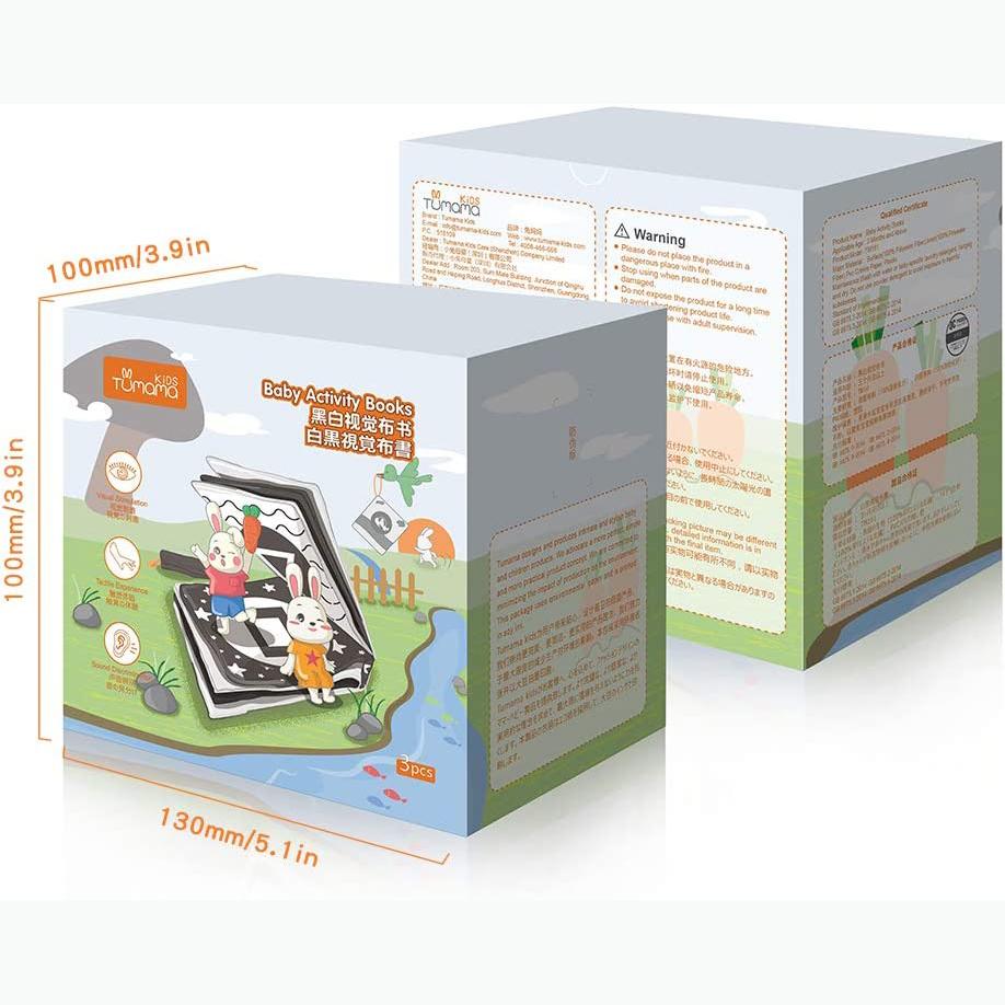 

Детские игрушки TUMAMA для детей от 0 до 3, от 6 до 12 месяцев, книги из мягкой ткани для малышей, мои первые мягкие книги, игрушки для раннего образования, игрушки для ванной дошкольного возраста, 3 шт. 12.5*12*3.2cm белый/чёрный