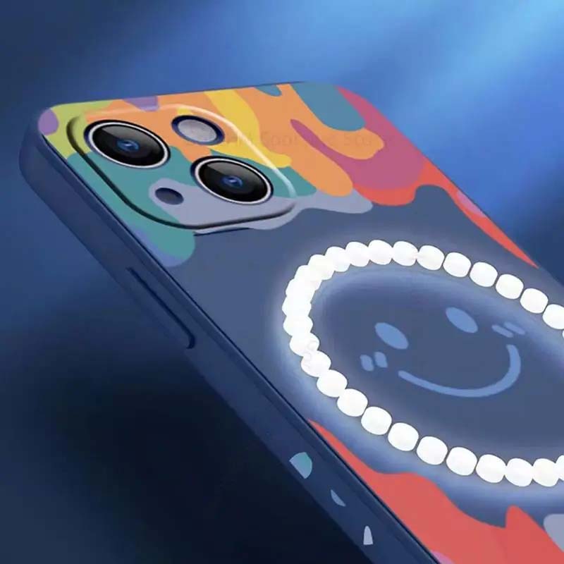 Pro Magsafe silikonové pouzdro na telefon pro iPhone 16 Pro Max Graffiti Magnetický kryt Magsafing pro Apple 15 13 12 Pro Max 14 16 Pro 7 8 Plus SE 2022 Fundas