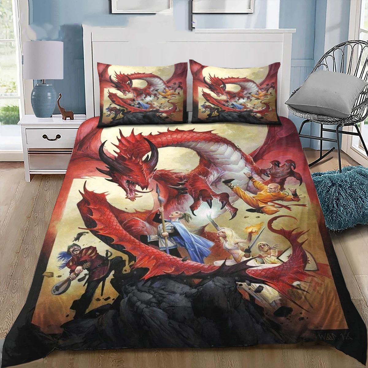 Ensemble de literie D20 Dés Dungeons & Dragons pour Cadeaux d'Enfants, Housse de couette en Microfibre Douce avec Taies d'oreiller 50x75cm Taille personnalisable 150X200CM-3PCS