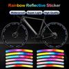 20Pcs/Set Rainbow Reflective Sticker For Bike Wheels Laser Night Glow Sticker For Car Motocycle Night Safety Warning Stickers