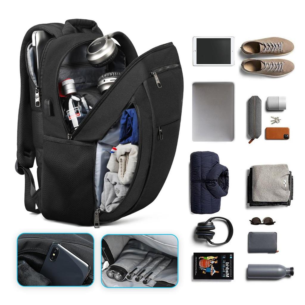 Tigernu Nowy, przeciwporostowy, modny plecak na laptopa 15,6 cala, męski wodoodporny materiał z portem ładowania USB 4,0A, torba podróżna na co dzień