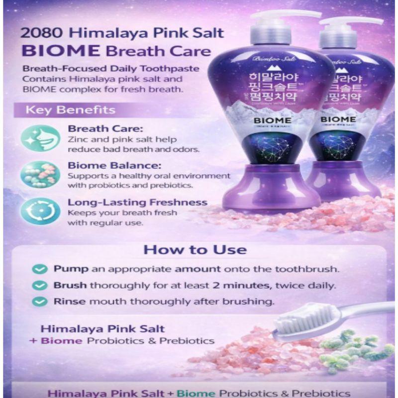 2080 Himalaya Pink Salt Biome Breath Care Pump Toothpaste