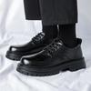 Leather shoes men's new winter British business leisure Martin leather platform heightening big head derby shoes