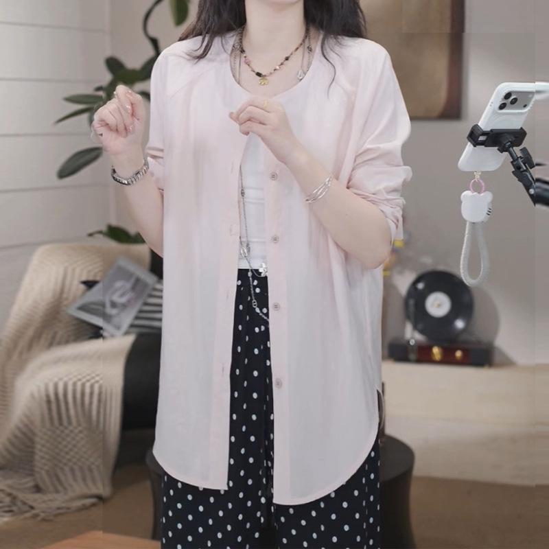 Roland Powder Mist Light Pink Polka Dot Shirt & Wide-Leg Pants Two-Piece Set - 2026 Spring High-End Style, Comfortable & Slimming.