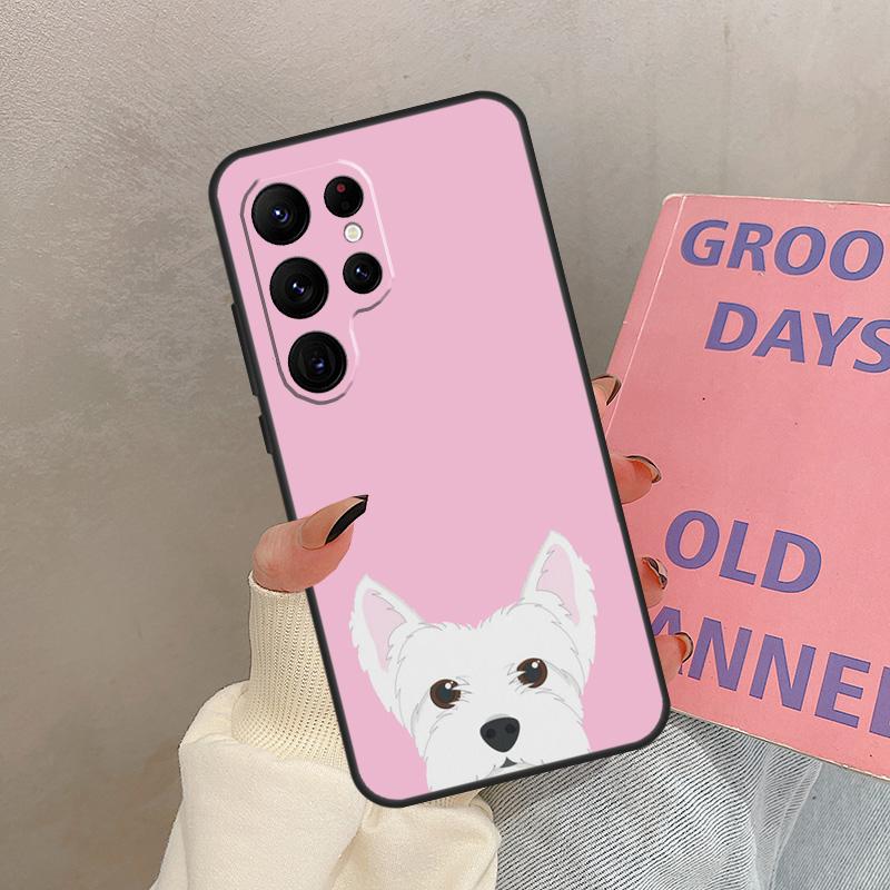 Cartoon Westie Dog Case For Samsung Galaxy S21 S22 S23 S24 S25 Ultra S9 S10 S25 Plus S20 FE S25 FE Cover Coque