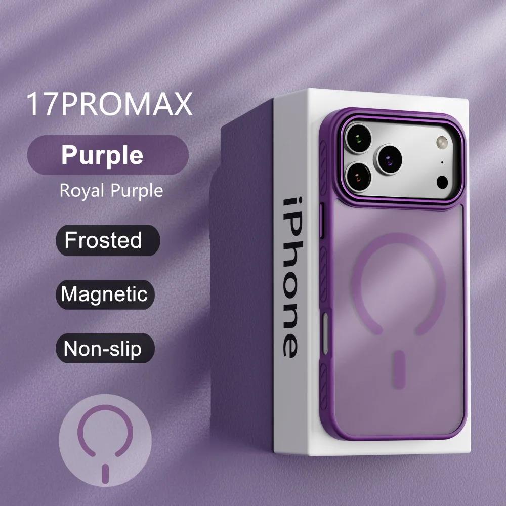 Luxury Matte Transparent Magnetic Case For iPhone 17 16 15 14 13 Pro Max Plus 17Air Magsafe Wireless Charging Protective Cover