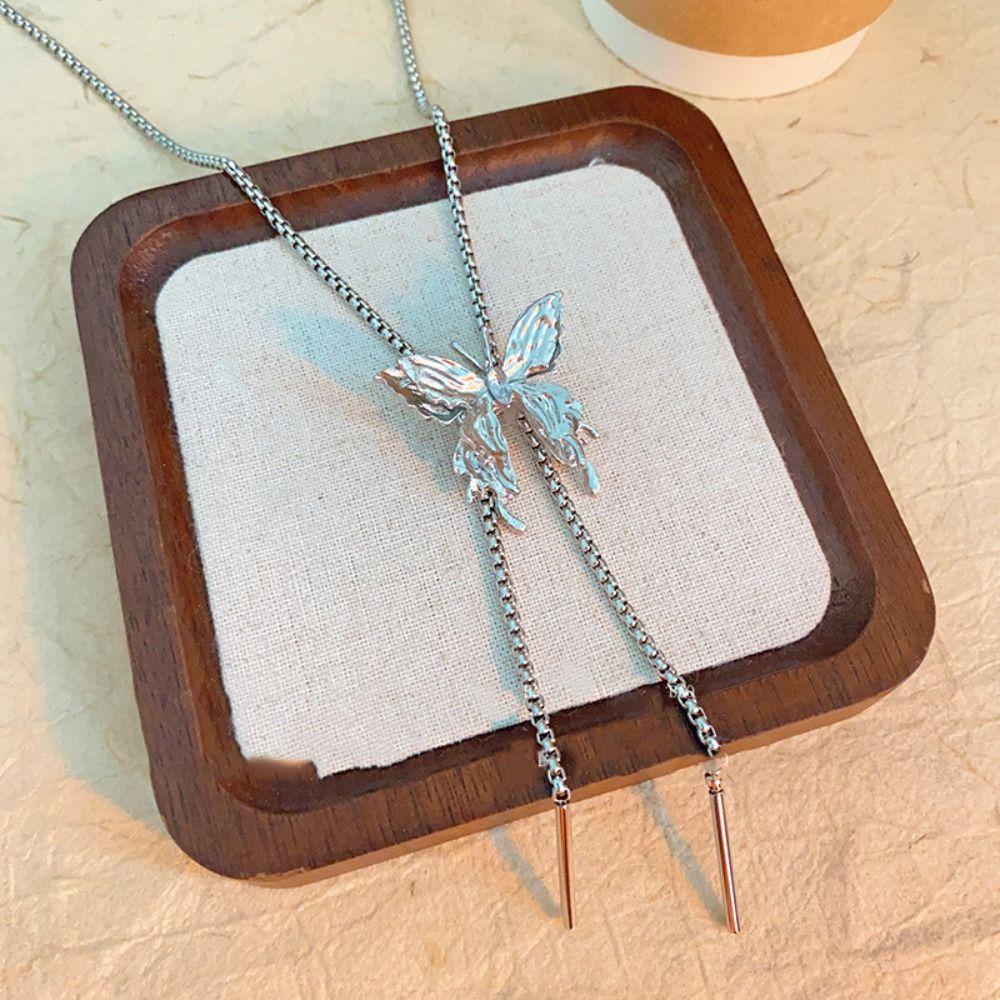 Sweet Y2K Tassel Necklace Star Women's Choker Fashion Butterfly Necklace  Girls