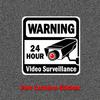 2PCS Warning Stickers 24 HOUR VIDEO Surveillance Security Camera Alarm Sticker CCTV Video Warning Tape Home Store School Etc.