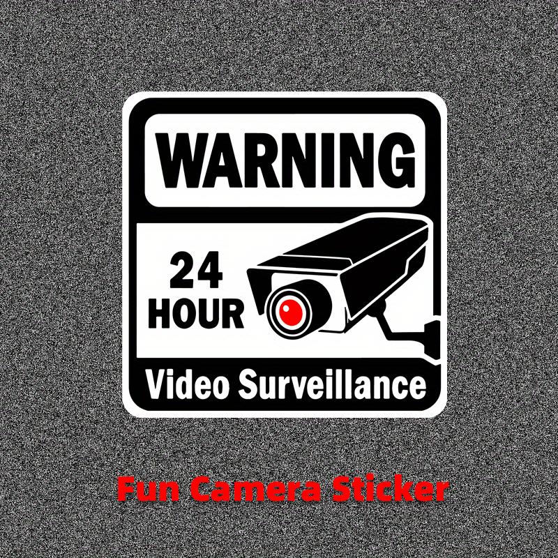 2PCS Warning Stickers 24 HOUR VIDEO Surveillance Security Camera Alarm Sticker CCTV Video Warning Tape Home Store School Etc.