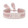 Rhinestone Embroidery Woven Bracelets Adjustable Rope Stackable Bangle For Women