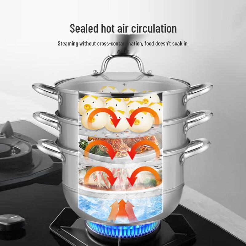 Deshiron Landy 3-lagiger Dampfkochtopf aus 304 Edelstahl