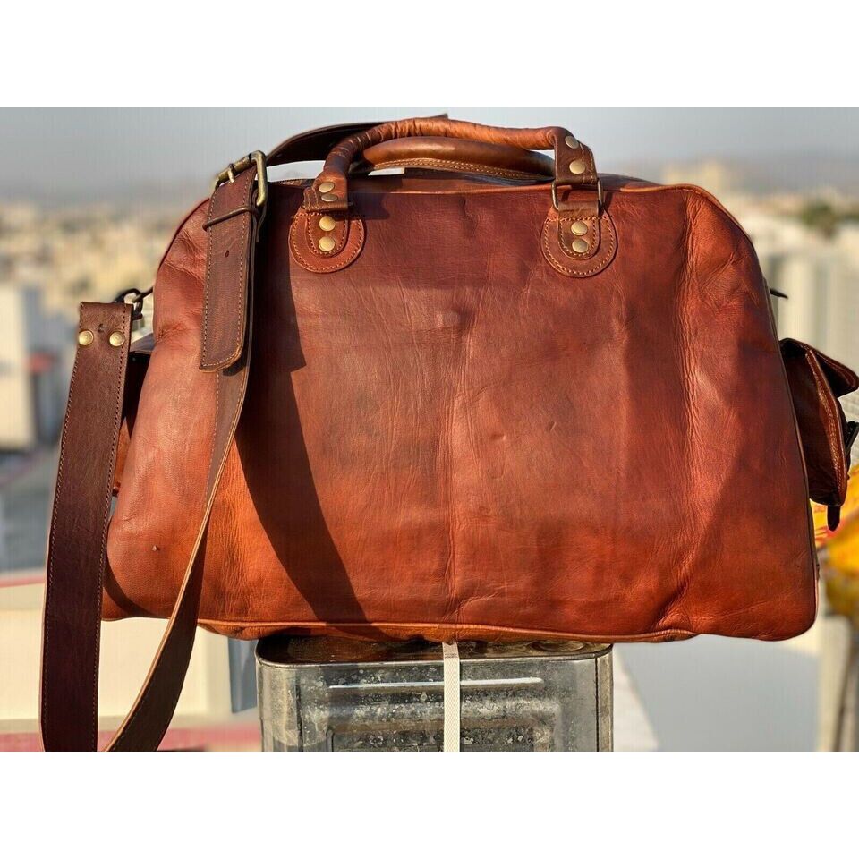Handgemachtes Reisegepäck aus echtem Leder, Weekender, Weekender, Turnbeutel