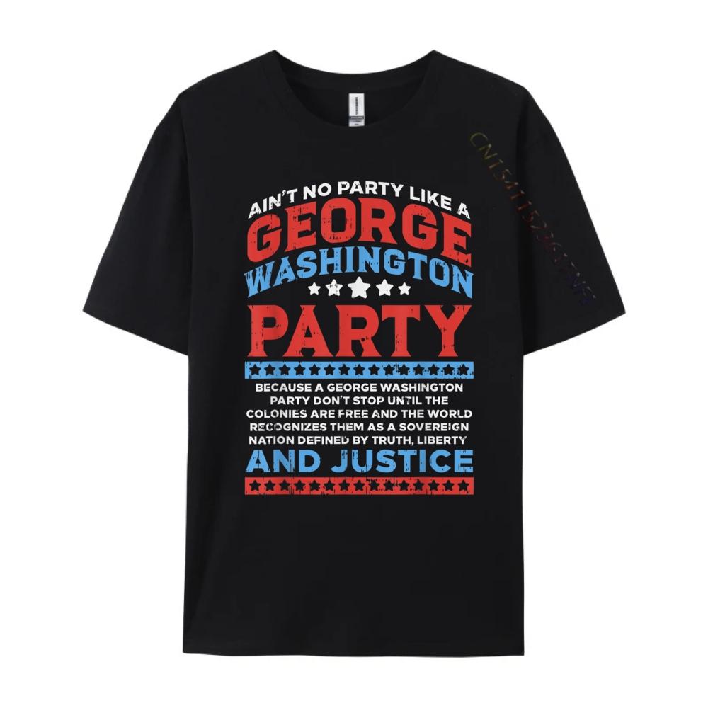 George Washington Party Free Country Funny USA 4th Of July Green And White Graphic T Shirt Man Tee Tops  Tees Family