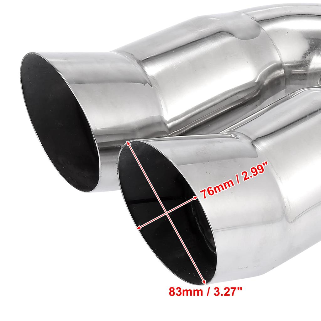 uxcell Řezačka výfuků pro dvojitý výfuk Vlastní exteriér Nerezová ocel Vhodná pro průměry potrubí Auta, Tlumiče, Díly, Díly, Koncovka, 38-53mm