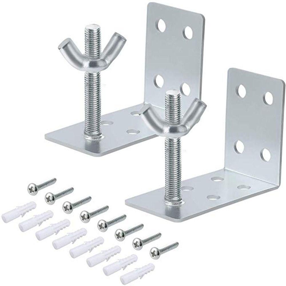 

8 Pcs Stainless Steel Wall L Bracket Silver Wingnut Roman Shade Brackets Home Window Drapery