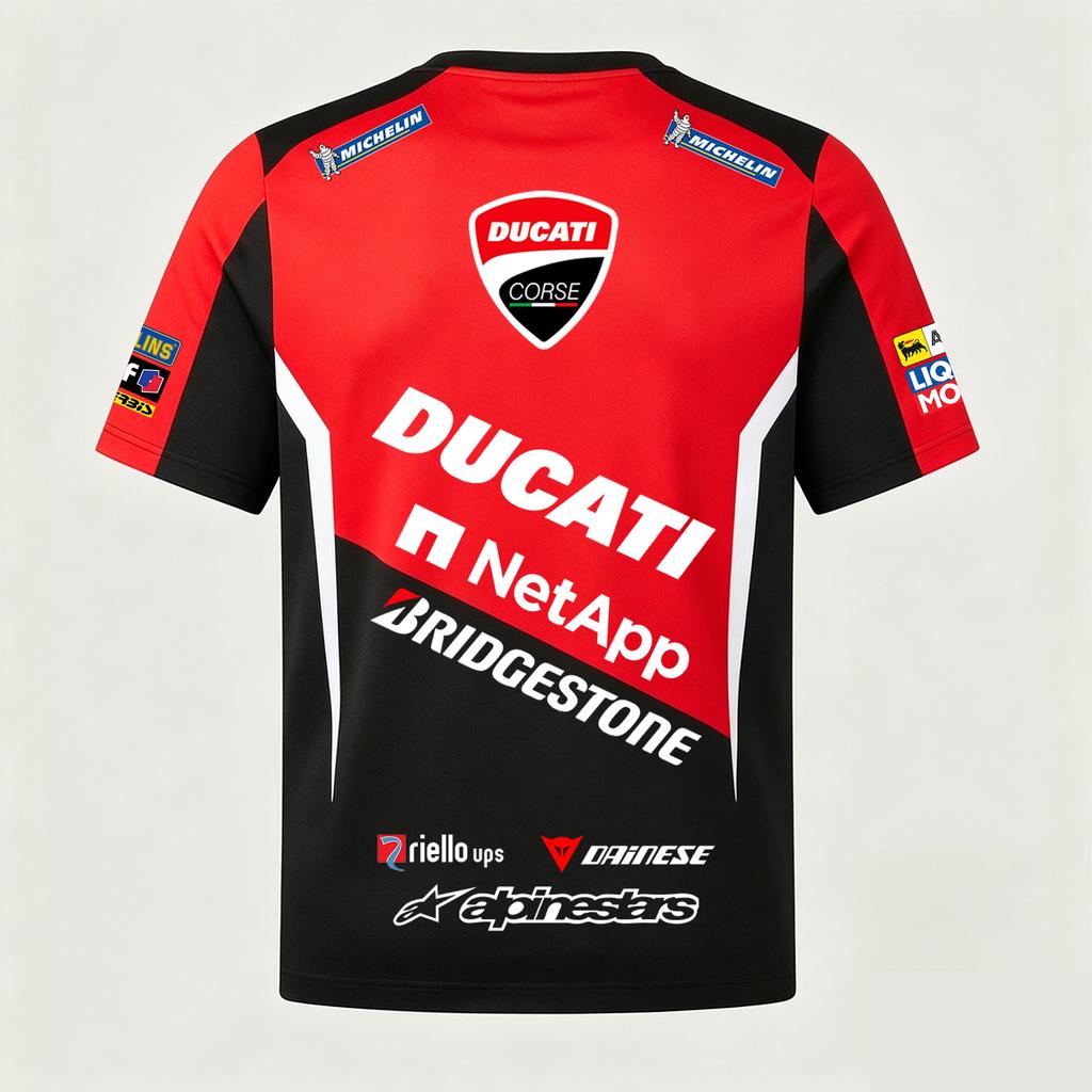 Men's Ducati Corse Racing T-shirt Short Sleeve Motorbike Team Jersey Breathable Quick Dry Motorcycle Sports Tee