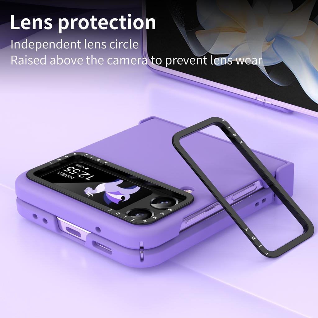 Camera Lens Ring Protector For Samsung Galaxy Z Flip 4 Hinge Case For Samsung Z Flip 3 4 Case Hinge Full Protection Phone Funda