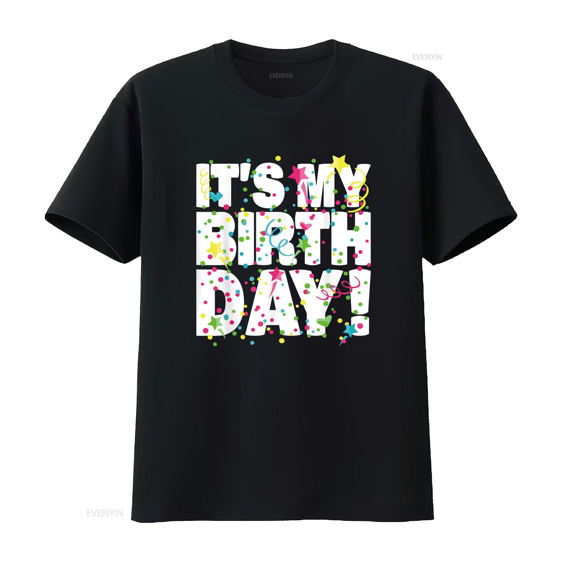 

It s My Birthday T Shirt for Shirtns Kids Confetti vintage Washed Versatile Slightly Casual fashion Unisex homme graphic 4XL