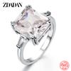 925 Sterling Silver Fashion Square Gem Ring for Women Charm Wedding Engagement Jewelry Gift