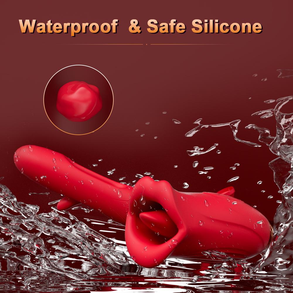 Touchhoney Patting Vibrator for kvinner med tunge slikker brystvorten Oral Suger Klitoris Stimulator G Spot Voksne Varer Sexleketøy