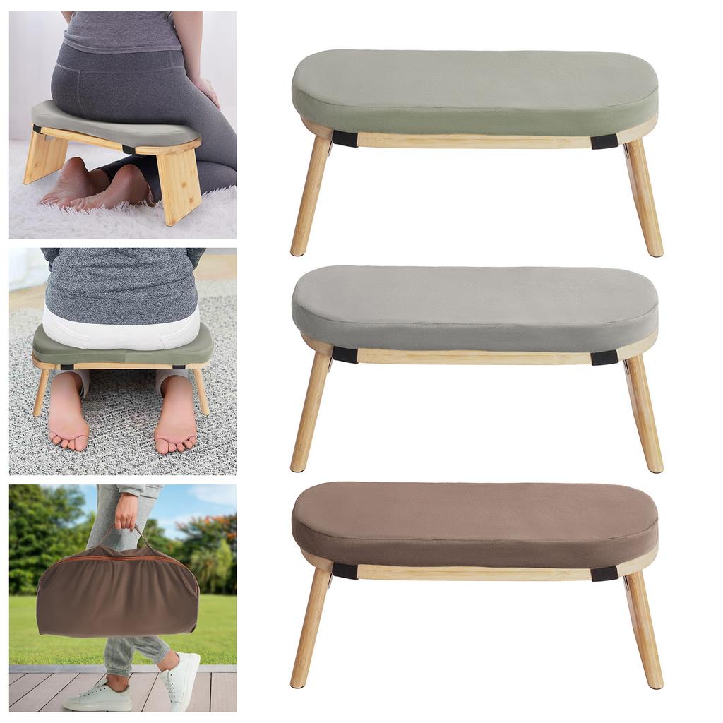 5° Foldable Kneeling Meditation Bench Free Standing Ergonomic Meditation Stool 180kg Max. Load Capacity