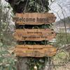 Letrero Colgante Personalizado de Madera Maciza para Puertas de Casa y Jardín