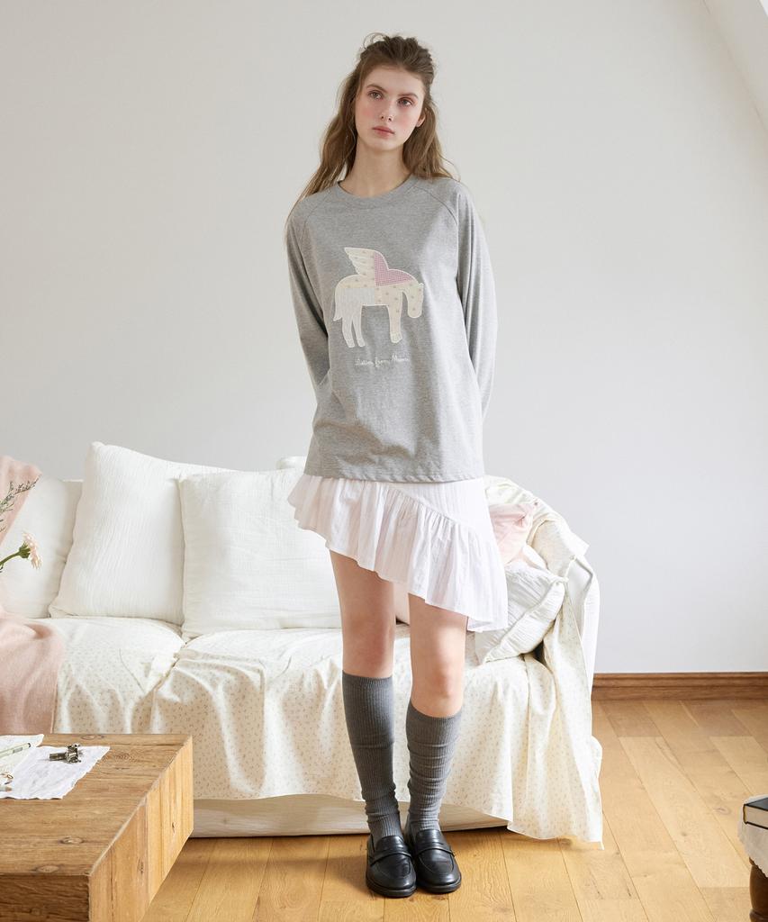 Letter From Moon Candle Asymmetrical Frill Skirt (White)