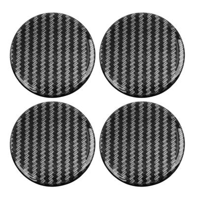 Αυτοκόλλητο Κέντρου Τροχού Αυτοκόλλητο Τροχού Διαφανής Ρητίνη Ανθρακονήματα Πακέτο 4 τεμαχίων 50mm