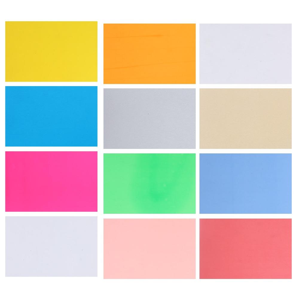 12pcs Colorful Heat Shrink Film Sheets 12 Colors 14.5x20CM Shrink Art Paper Heat Shrink Plastic HandMade Crafts