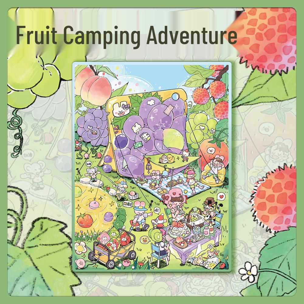 Large Format Miniature World: Fruit Camping Adventure Scenery Decompression PET Transparent Material No